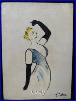 TOULUSE-LAUTREC painting oil on canvas signed stamped vintage