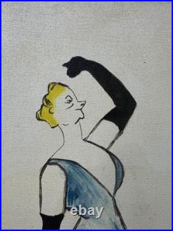 TOULUSE-LAUTREC painting oil on canvas signed stamped vintage