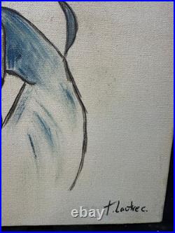 TOULUSE-LAUTREC painting oil on canvas signed stamped vintage