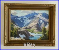 Taylor Lynde Landscape Glacier Lake Montana Oil Painting Vintage Plein Air Frame