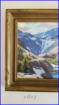 Taylor Lynde Landscape Glacier Lake Montana Oil Painting Vintage Plein Air Frame