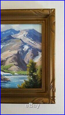 Taylor Lynde Landscape Glacier Lake Montana Oil Painting Vintage Plein Air Frame