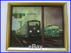 Thomas Old Railroad Station Painting Urban MID Century Train Night Vintage Mod