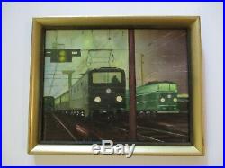 Thomas Old Railroad Station Painting Urban MID Century Train Night Vintage Mod