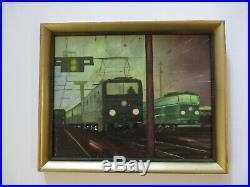 Thomas Old Railroad Station Painting Urban MID Century Train Night Vintage Mod