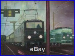 Thomas Old Railroad Station Painting Urban MID Century Train Night Vintage Mod