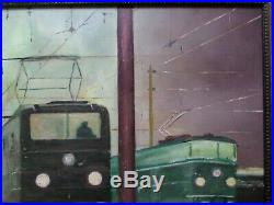 Thomas Old Railroad Station Painting Urban MID Century Train Night Vintage Mod