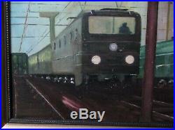 Thomas Old Railroad Station Painting Urban MID Century Train Night Vintage Mod