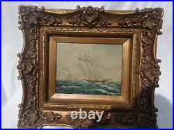 Timeless Treasures Vintage Sea And Ship Painting Signed