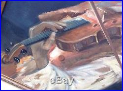 Tissot Signed Vintage Mid Century c1950s Painting GYPSY Fiddler Man
