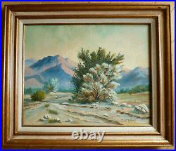 Troy Palmer, Vintage Desert Oil Landscape Calif California Plein Air Smoke Tree