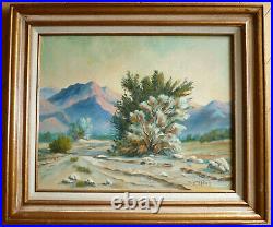 Troy Palmer, Vintage Desert Oil Landscape Calif California Plein Air Smoke Tree