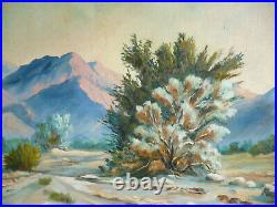 Troy Palmer, Vintage Desert Oil Landscape Calif California Plein Air Smoke Tree