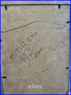 Two Mid Century Modern Style Abstract Paintings In Vintage Frames By Ehle