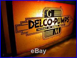 Ultra Rare, Vintage Gm Delco Pumps General Motors Lighted Rev Paint Sign, Wow