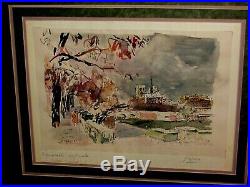 UNIQUE! VINTAGE ORIGINAL Signed Gregoire WithC Notre Dame Paris, France, Cityscape