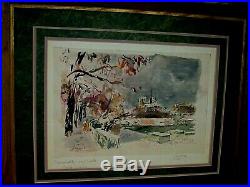 UNIQUE! VINTAGE ORIGINAL Signed Gregoire WithC Notre Dame Paris, France, Cityscape