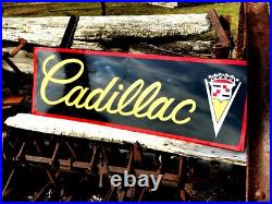 V36Vintage Hand Painted Antique Vintage Old Style Cadillac Service Station Sign