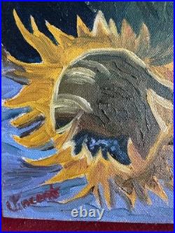 VINCENT VAN GOGH oil painting on canvas, vtg stamped signed