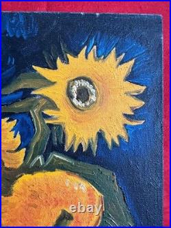 VINCENT VAN GOGH oil painting on canvas, vtg stamped signed