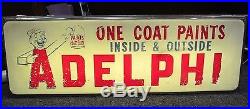 VINTAGE 1940s ADEPHI PAINT CO LIGHT UP ADVERTISING SIGN OZONE PARK, NY VERY RARE