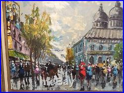 VINTAGE 1941 OIL PAINTING BY SPANISH ARTIST IMPRESSIONIS BRASSO SIGNED 31x 15