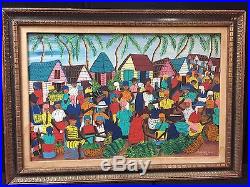 Vintage 1967 Wilmino Domond Oil On Board Hand Signed Haitian Listed Artist
