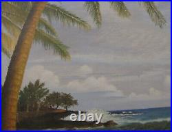 VINTAGE 1969 M N DURAND Original SIGNED OIL PAINTING OCEAN BEACH HAWAII CALIF