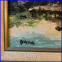 VINTAGE 70s Hawaiian landscape hand painted original oil PAINTING signed