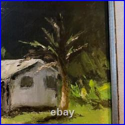 VINTAGE 70s Hawaiian landscape hand painted original oil PAINTING signed