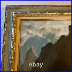 VINTAGE 70s Hawaiian landscape hand painted original oil PAINTING signed