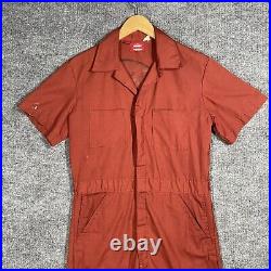 VINTAGE 70s Muskies Inc Hand Painted Advertising Sign Dickies Coveralls Size M