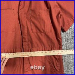 VINTAGE 70s Muskies Inc Hand Painted Advertising Sign Dickies Coveralls Size M