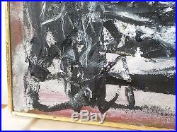VINTAGE ABSTRACT EXPRESSIONIST ACTION PAINTING MID CENTURY New York Signed