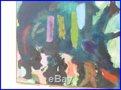 VINTAGE ABSTRACT EXPRESSIONIST MODERN OIL PAINTING MID CENTURY SIGNED Nelson