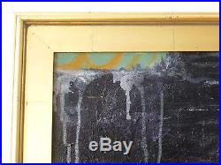 VINTAGE ABSTRACT EXPRESSIONIST NONOBJECTIVE PAINTING MID CENTURY New York Signed