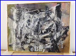 VINTAGE ABSTRACT EXPRESSIONIST NONOBJECTIVE PAINTING MID CENTURY New York Signed