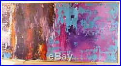 VINTAGE ABSTRACT EXPRESSIONIST OIL PAINTING MCM Mid Century Modern Signed