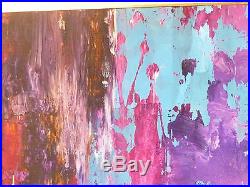 VINTAGE ABSTRACT EXPRESSIONIST OIL PAINTING MCM Mid Century Modern Signed