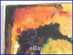 VINTAGE ABSTRACT EXPRESSIONIST OIL PAINTING Mid Century Modern Signed