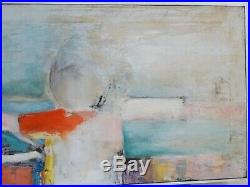 VINTAGE ABSTRACT EXPRESSIONIST OIL PAINTING Mid Century Modern Signed 1966
