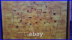 VINTAGE ABSTRACT EXPRESSIONIST Oil PAINTING Mid Century Modern Signed FORD 72