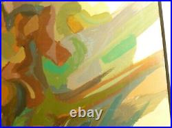 VINTAGE ABSTRACT EXPRESSIONIST PAINTING Mid Century Modern PAFA Artist Signed
