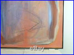 VINTAGE ABSTRACT MODERNIST OIL PAINTING MID CENTURY MODERN LARGE Signed