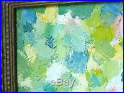 VINTAGE ABSTRACT MODERNIST OIL PAINTING MID CENTURY MODERN Signed
