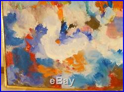 VINTAGE ABSTRACT MODERNIST OIL PAINTING MID CENTURY MODERN Signed 1969