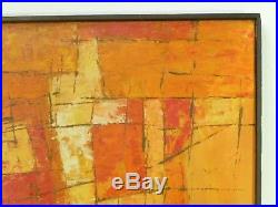 VINTAGE ABSTRACT MODERNIST OIL PAINTING Mid Century Modern Signed 1967