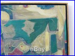 VINTAGE ABSTRACT MODERNIST OIL PAINTING Mid Century Signed Listed NY Artist