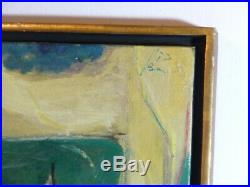 VINTAGE ABSTRACT MODERNIST OIL PAINTING Mid Century Signed Listed NY Artist