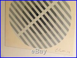 VINTAGE ABSTRACT MODERNIST OP ART PAINTING Mid Century Modern Signed 1975
